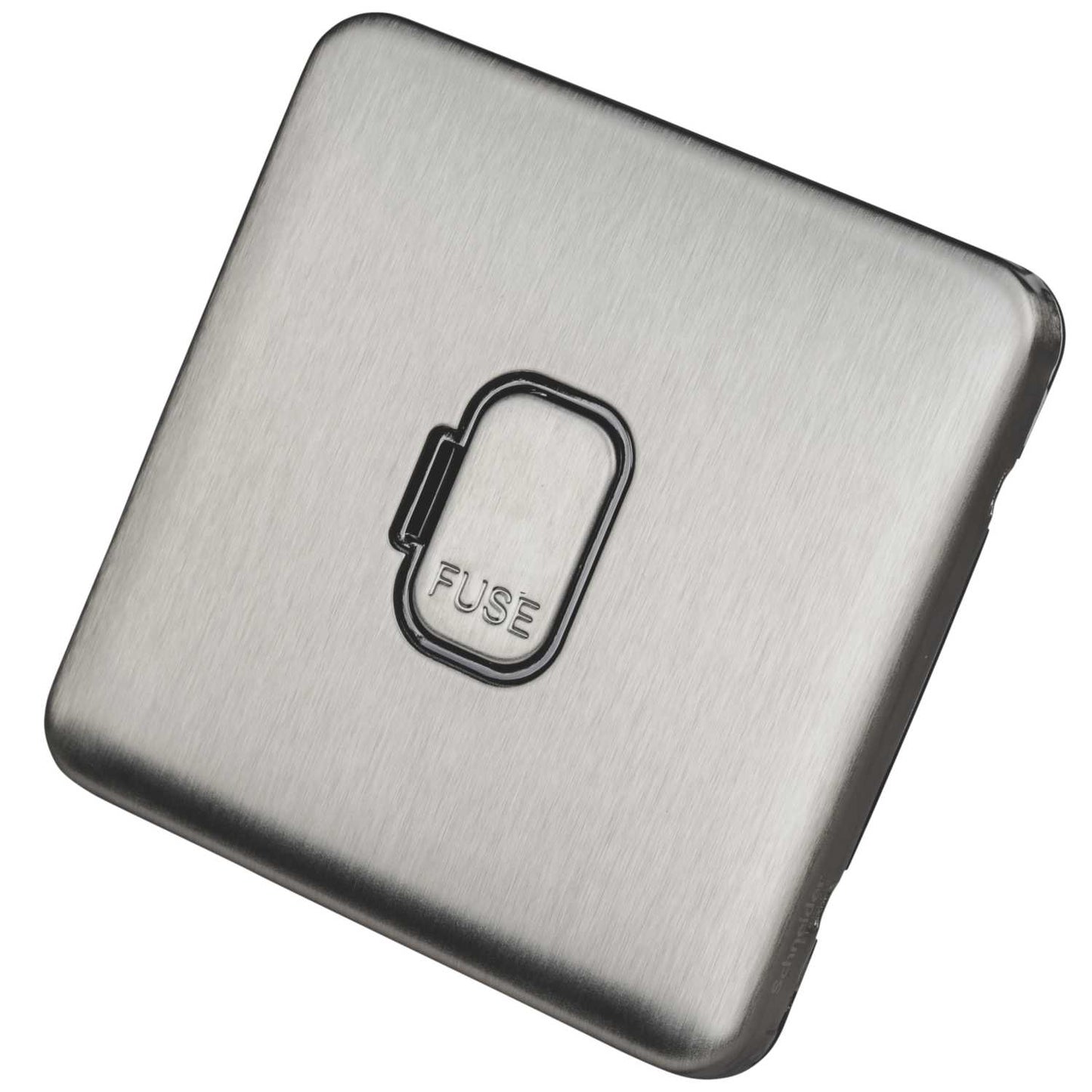 Schneider Lisse Deco 13A Unswitched Fused Spur Screwless Black Insert Stainless Steel
