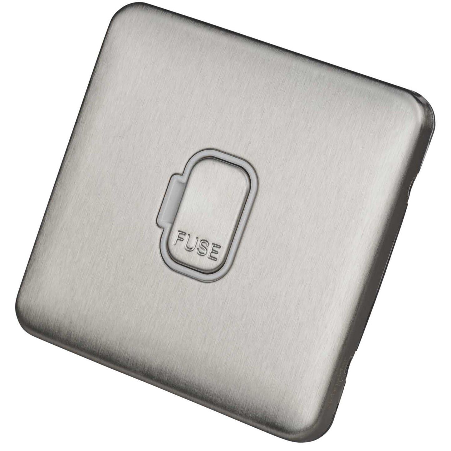 Schneider Lisse Deco 13A Unswitched Fused Spur Screwless White Insert Stainless Steel