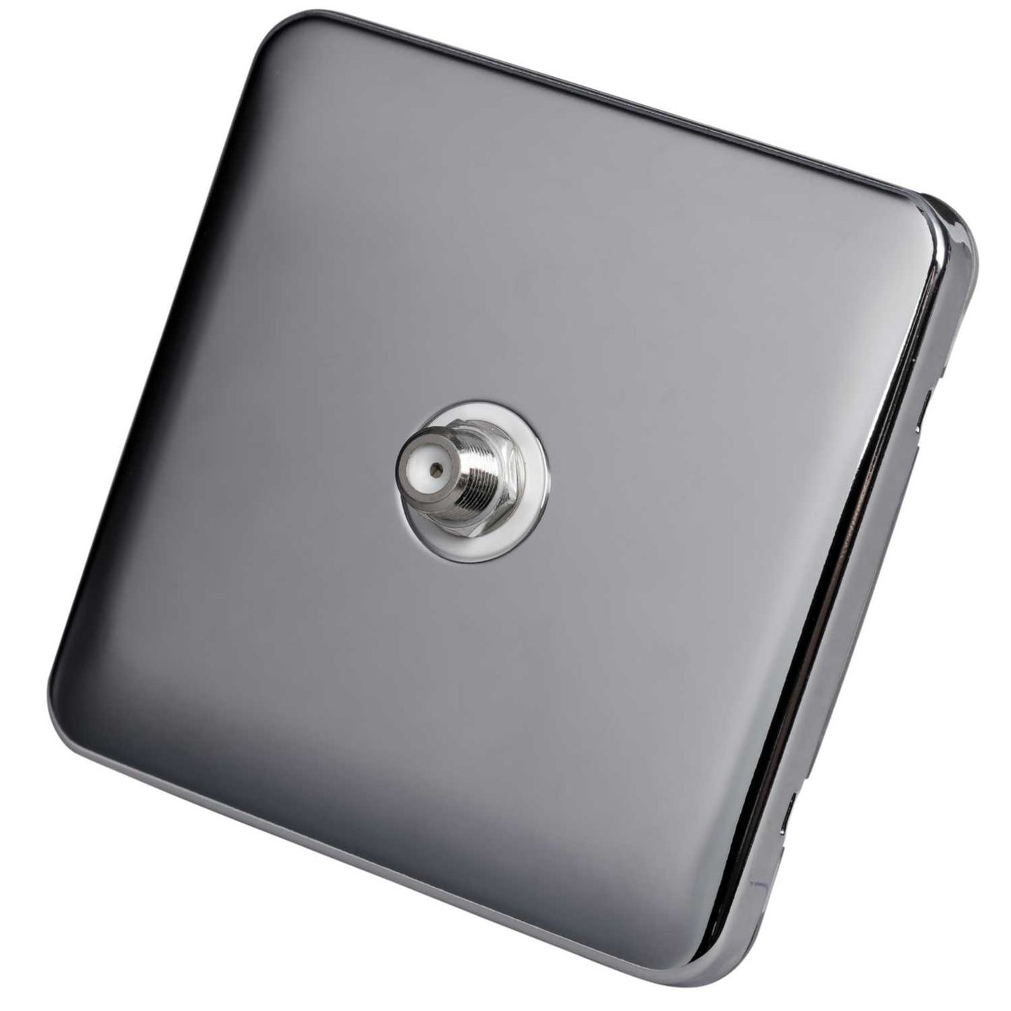 Schneider Lisse Deco 1 Gang Satellite Socket Screwless White Insert Polished Chrome