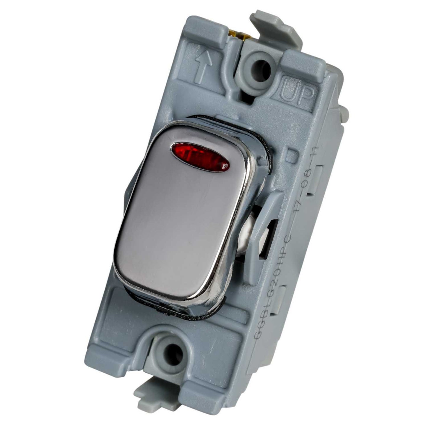 Schneider Lisse Deco 20A Double Pole Grid Switch with Neon Polished Chrome