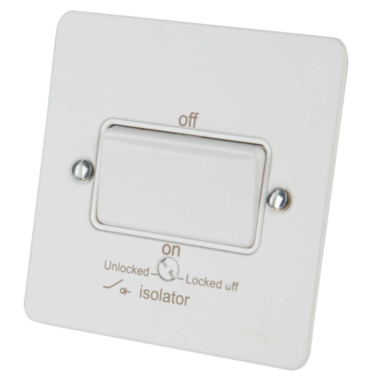 Schneider GET Ultimate Flat Plate 16A Triple Pole Fan Isolator Switch White Insert Painted White
