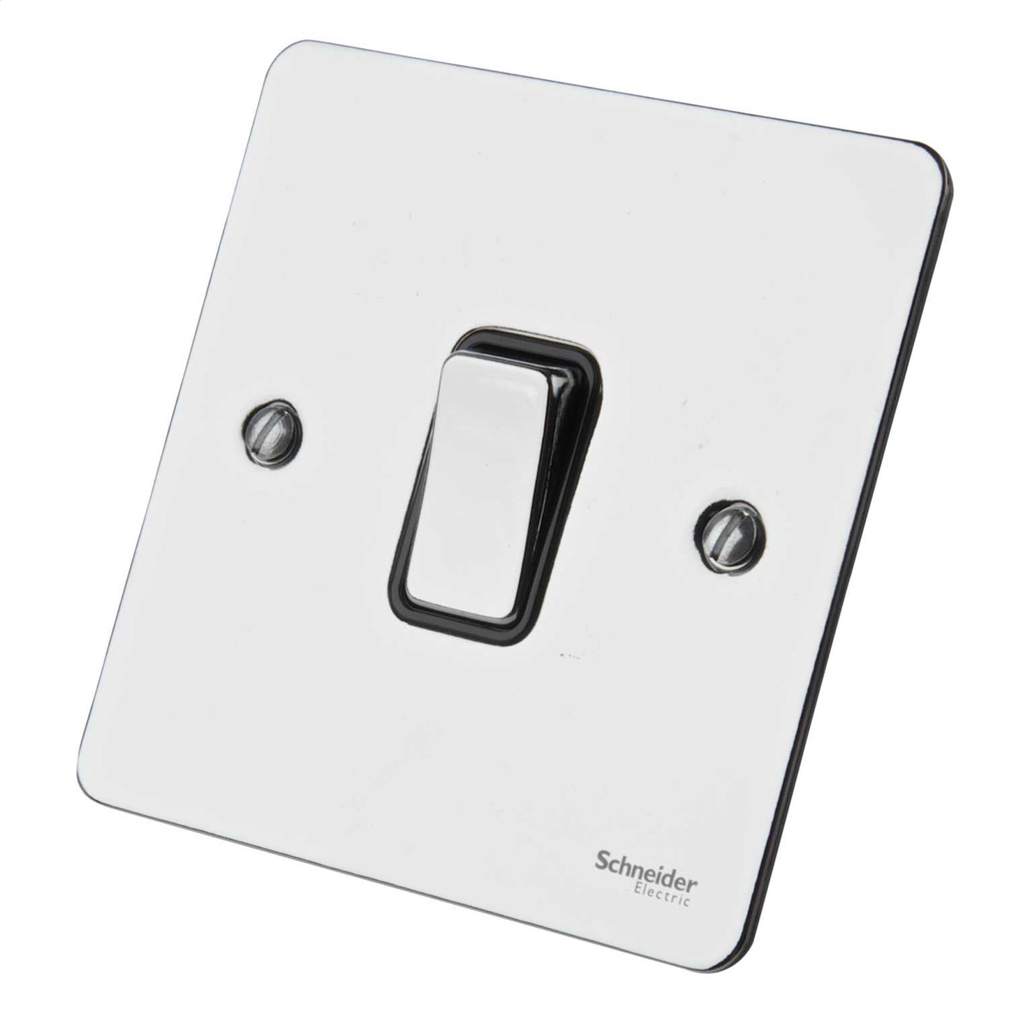 Schneider GET Ultimate 16A 1 Gang Intermediate Switch Black Insert Polished Chrome