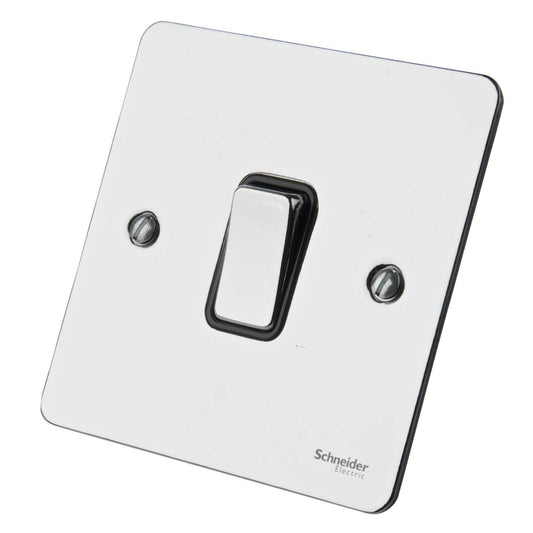 Schneider GET Ultimate 16A 1 Gang Intermediate Switch Black Insert Polished Chrome
