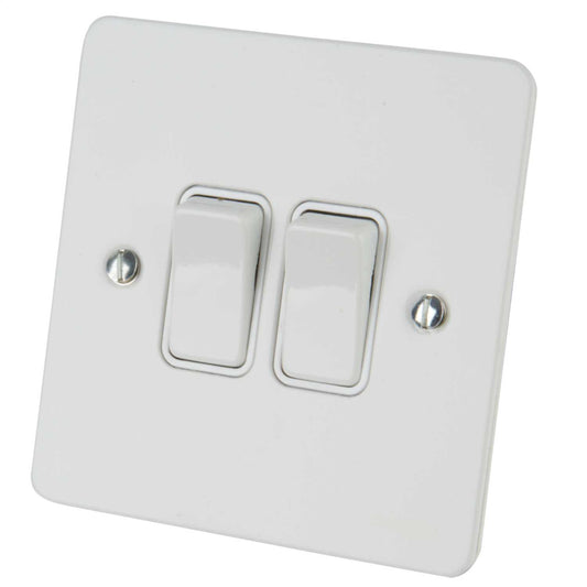 Schneider GET Ultimate 16A 2 Gang 2 Way Switch White Insert Painted White