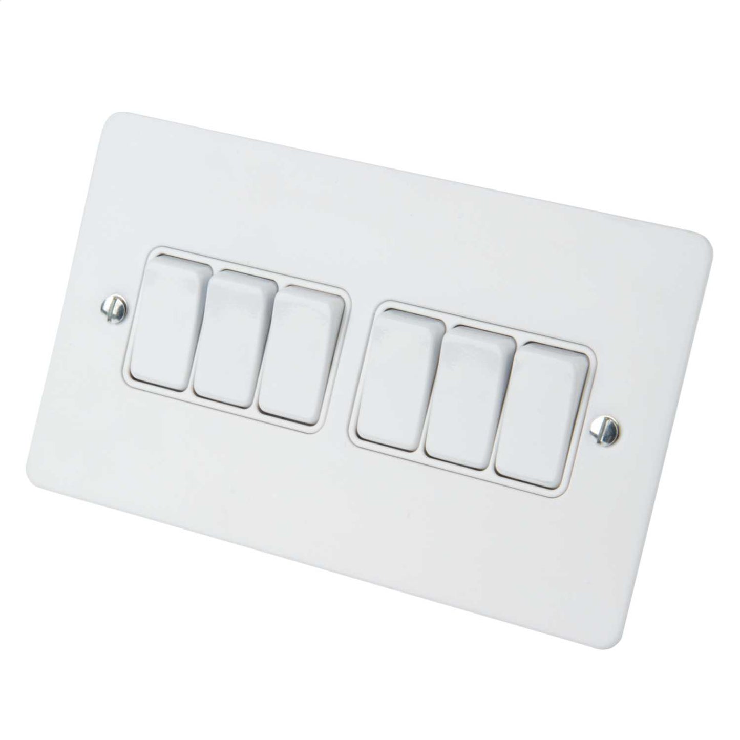 Schneider GET Ultimate 16A 6 Gang 2 Way Switch White Insert Painted White