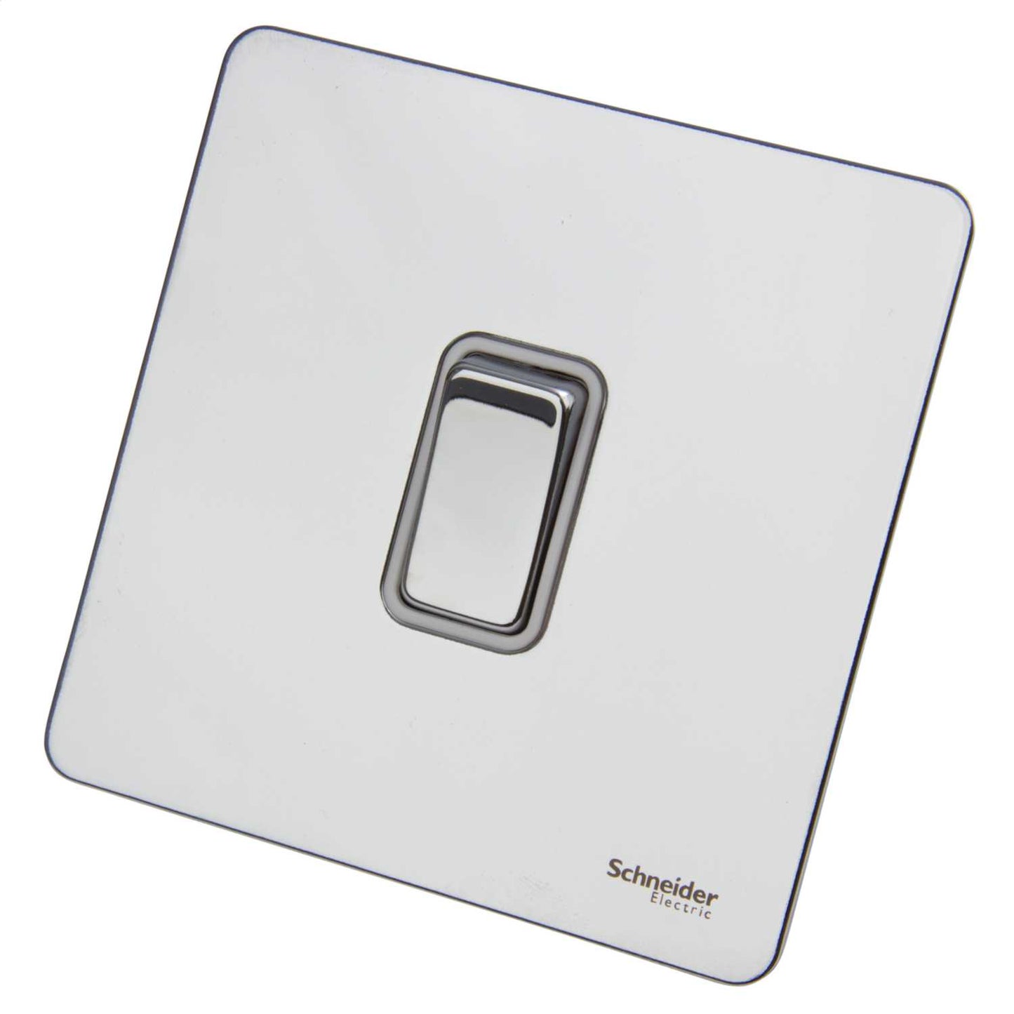 Schneider GET Ultimate 16A 1 Gang 2 Way Screwless Switch White Insert Polished Chrome