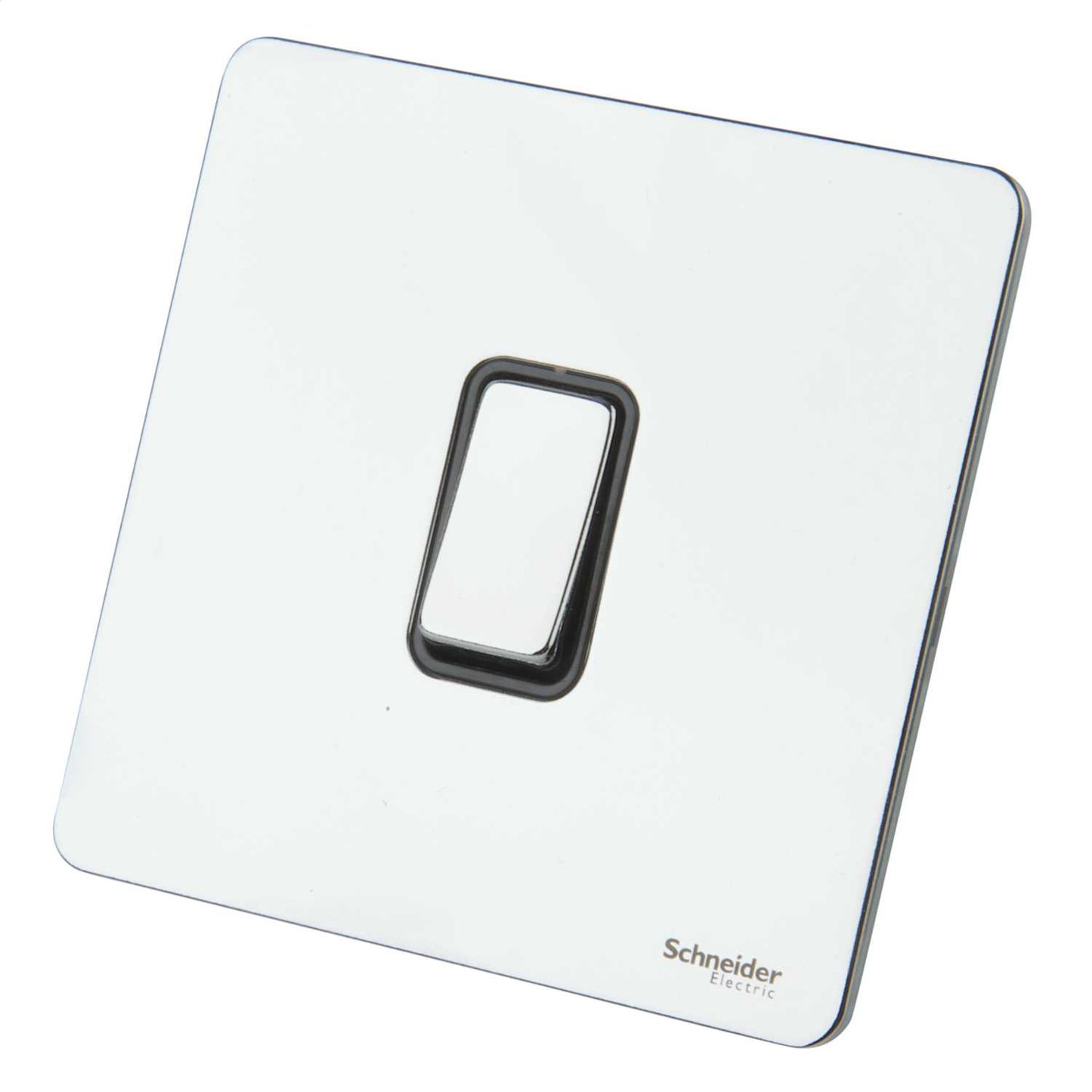 Schneider GET Ultimate 16A 1 Gang Screwless Intermediate Switch Black Insert Polished Chrome