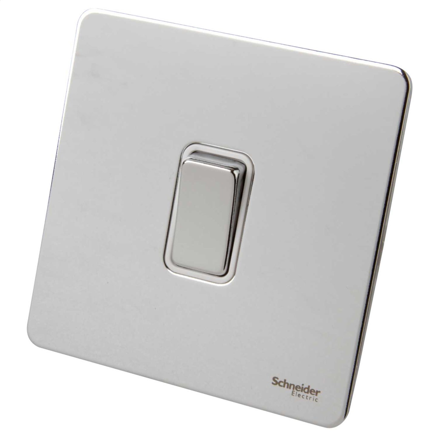 Schneider GET Ultimate 16A 1 Gang Screwless Intermediate Switch White Insert Polished Chrome