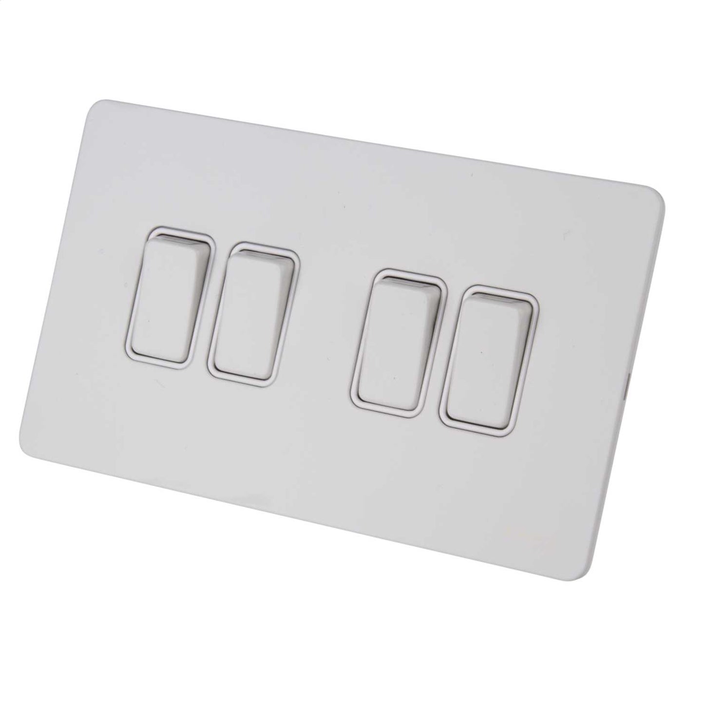 Schneider GET Ultimate 16A 4 Gang 2 Way Screwless Switch White Insert Painted White