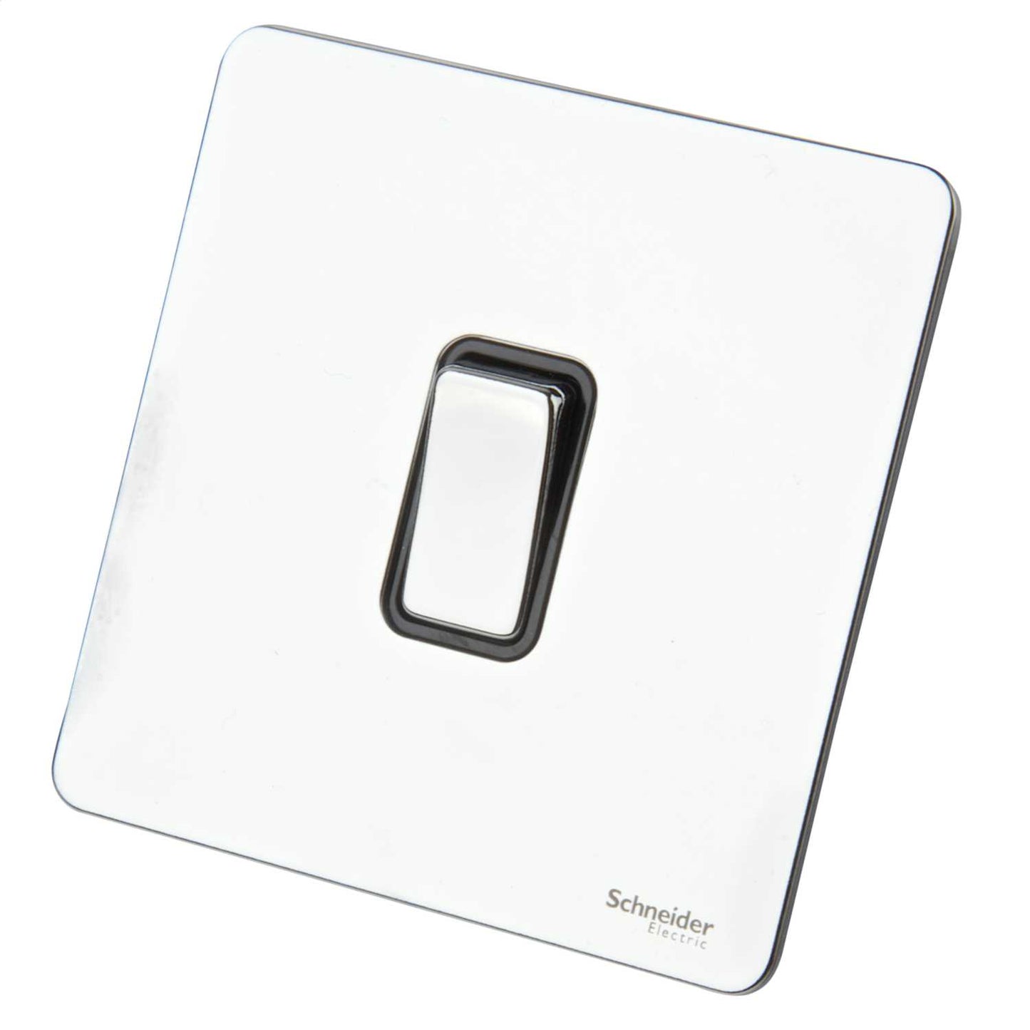 Schneider GET Ultimate 20A DP Screwless Switch Black Insert Polished Chrome
