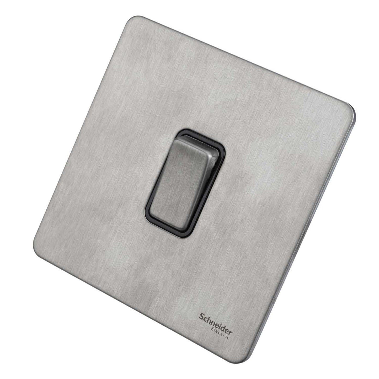 Schneider GET Ultimate 20A DP Screwless Switch Black Insert Stainless Steel