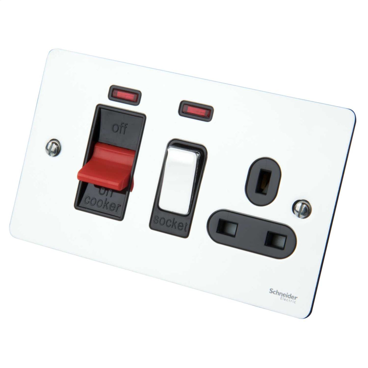 Schneider GET Ultimate 45A DP Cooker Control Unit with Neon Black Insert Polished Chrome