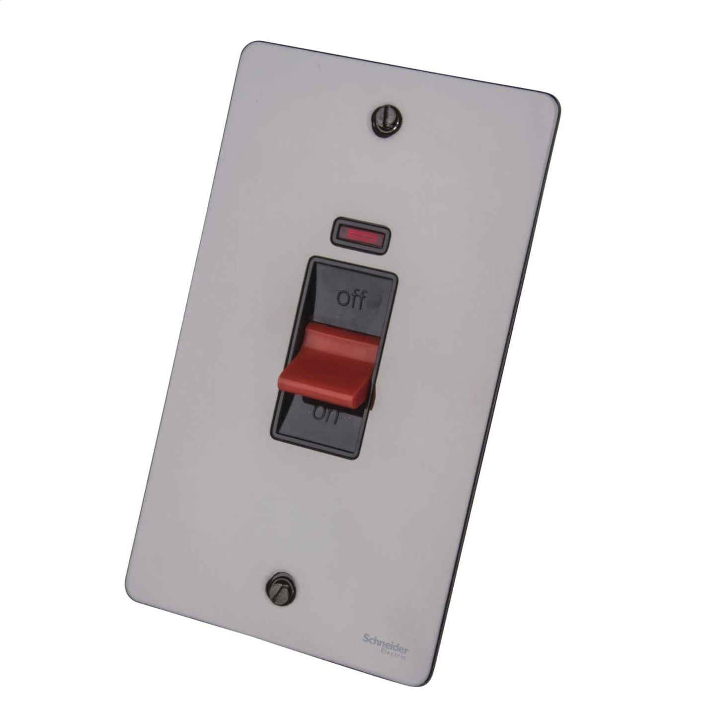 Schneider GET Ultimate 50A DP Vertical Switch with Neon Black Insert Black Nickel