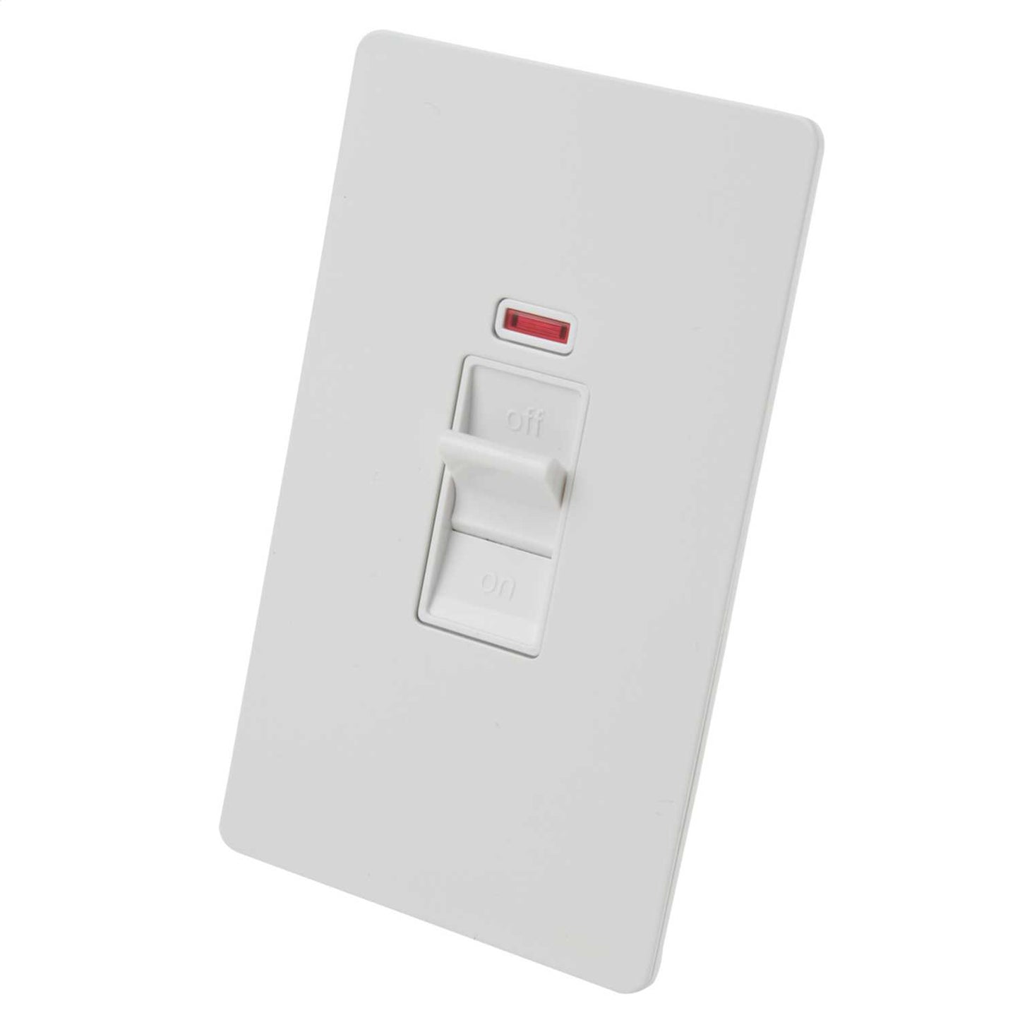 Schneider GET Ultimate 50A DP Screwless Vertical Switch with Neon White Insert Painted White