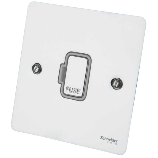 Schneider GET Ultimate 13A Unswitched Fused Spur White Insert Polished Chrome