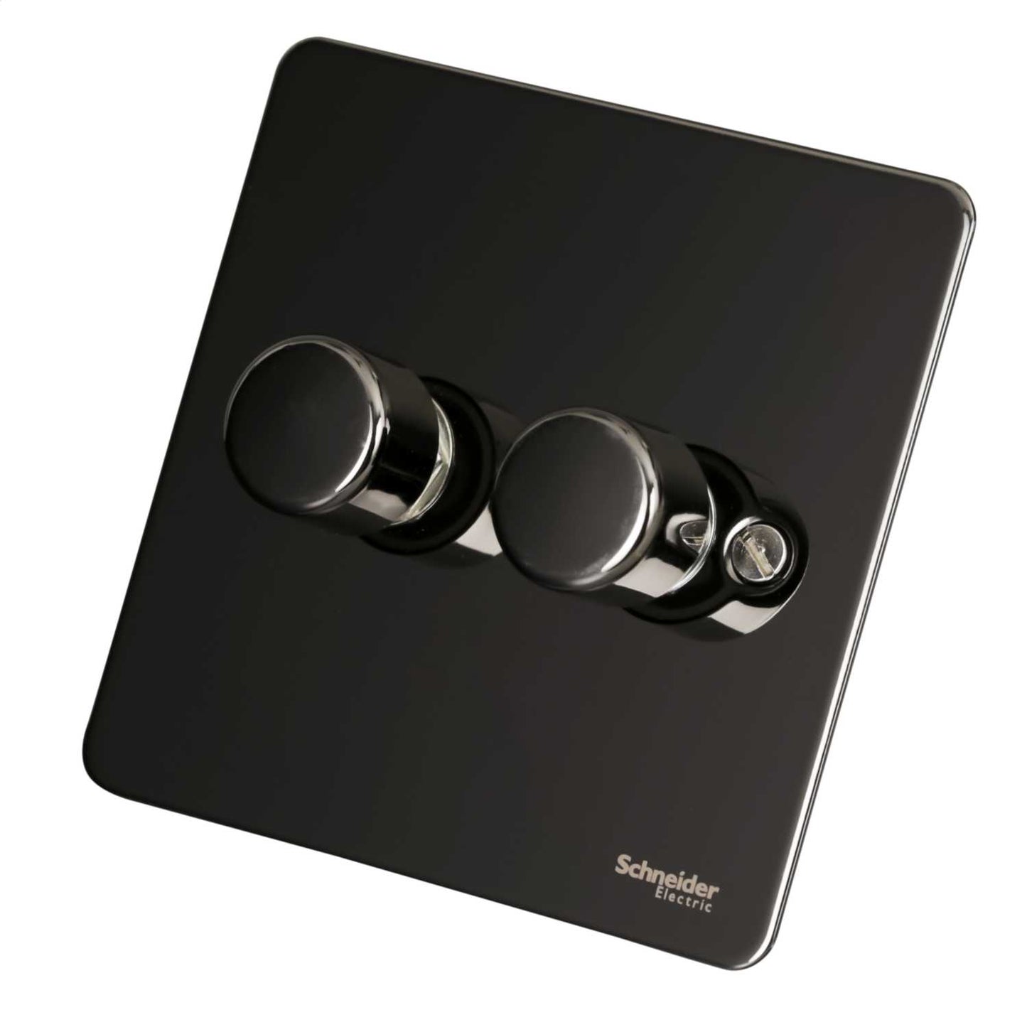 Schneider GET Ultimate Flat Plate 250W 2 Gang 2 Way Dimmer Switch Black Nickel