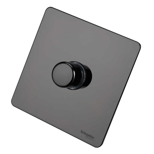 Schneider GET Ultimate 400W 1 Gang 2 Way Screwless Dimmer Switch Black Nickel