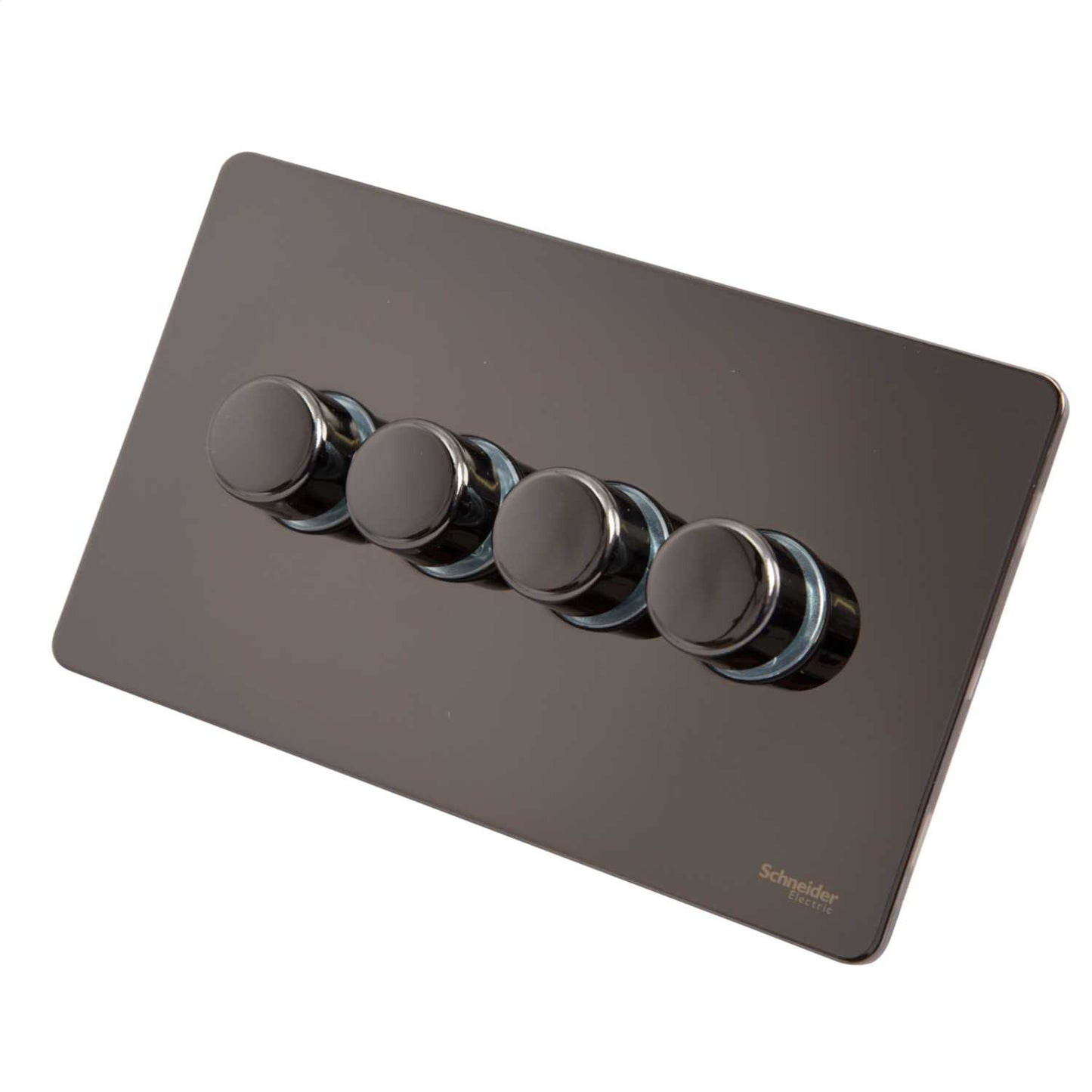 Schneider GET Ultimate 250W 4 Gang 2 Way Screwless Dimmer Switch Black Nickel