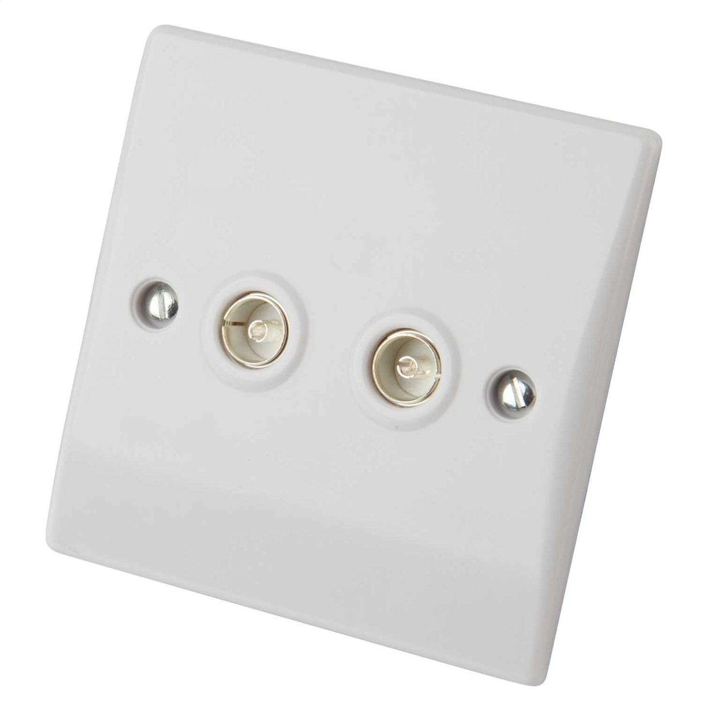 Schneider GET Ultimate 1 Gang Twin Coaxial Socket White