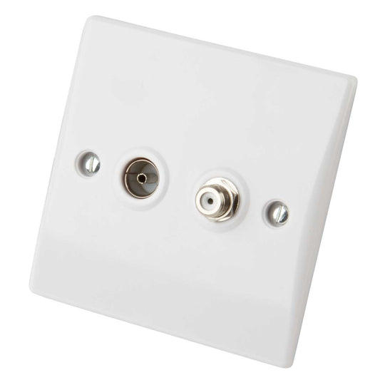 Schneider GET Ultimate 1 Gang TV and Satellite Socket White