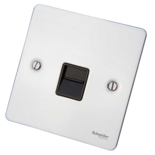 Schneider GET Ultimate 1 Gang Master Telephone Socket Black Insert Polished Chrome