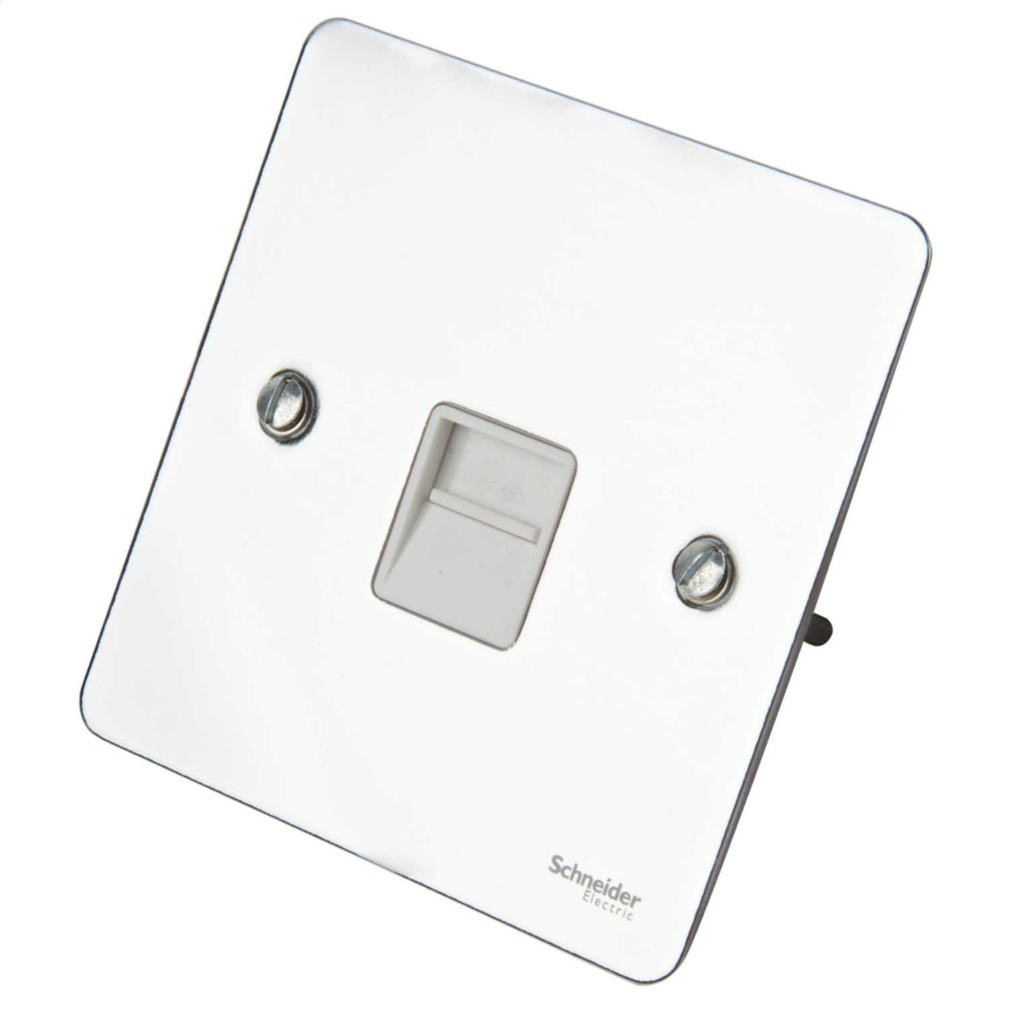Schneider GET Ultimate 1 Gang Master Telephone Socket White Insert Polished Chrome