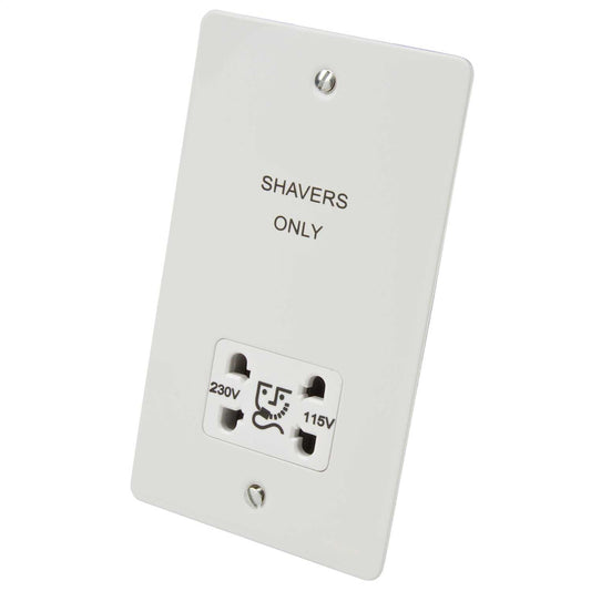Schneider GET Ultimate Dual Voltage Shaver Socket White Insert Painted White