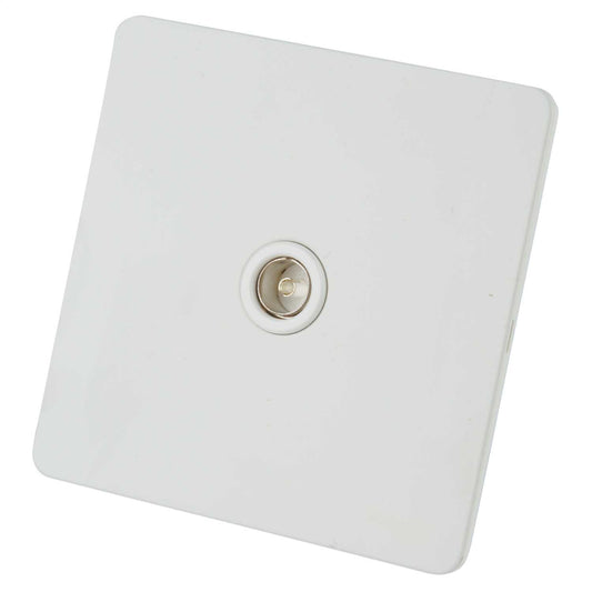 Schneider GET Ultimate 1 Gang Screwless Coaxial Socket White Insert Painted White