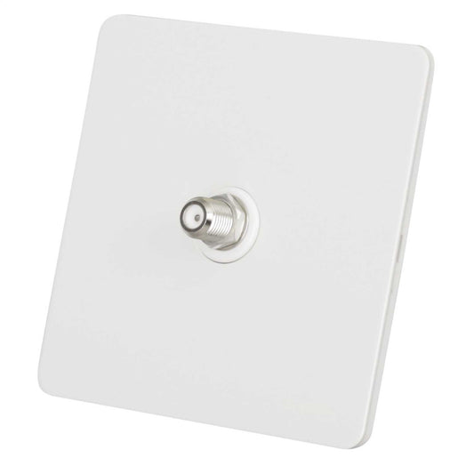 Schneider GET Ultimate 1 Gang Screwless Satellite Socket White Insert Painted White