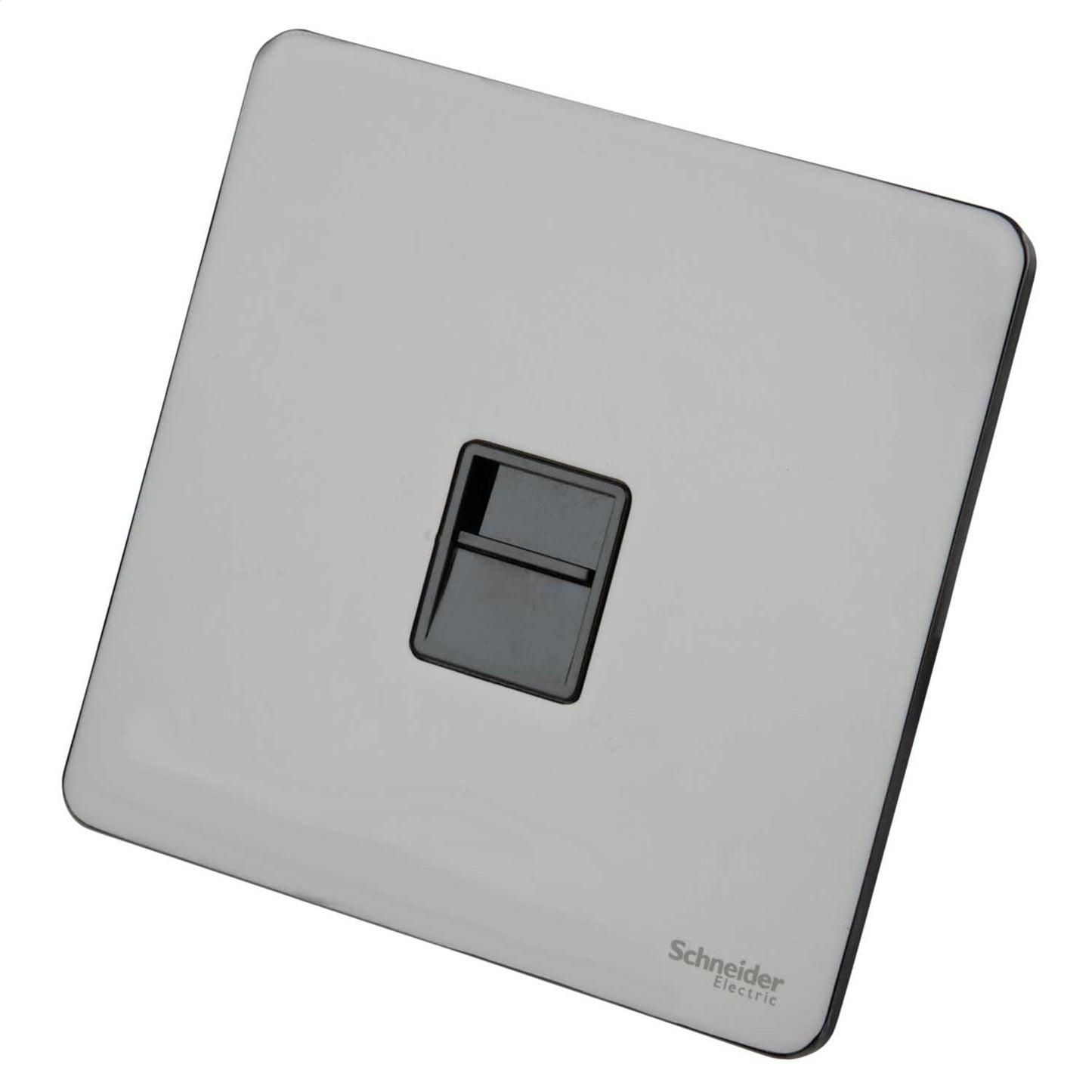 Schneider GET Ultimate 1 Gang Screwless Secondary Telephone Socket Black Insert Black Nickel