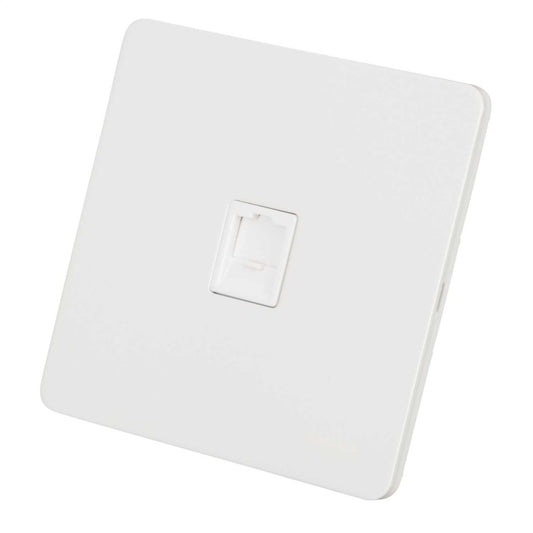 Schneider GET Ultimate 1 Gang Screwless RJ45 Data Socket White Insert Painted White