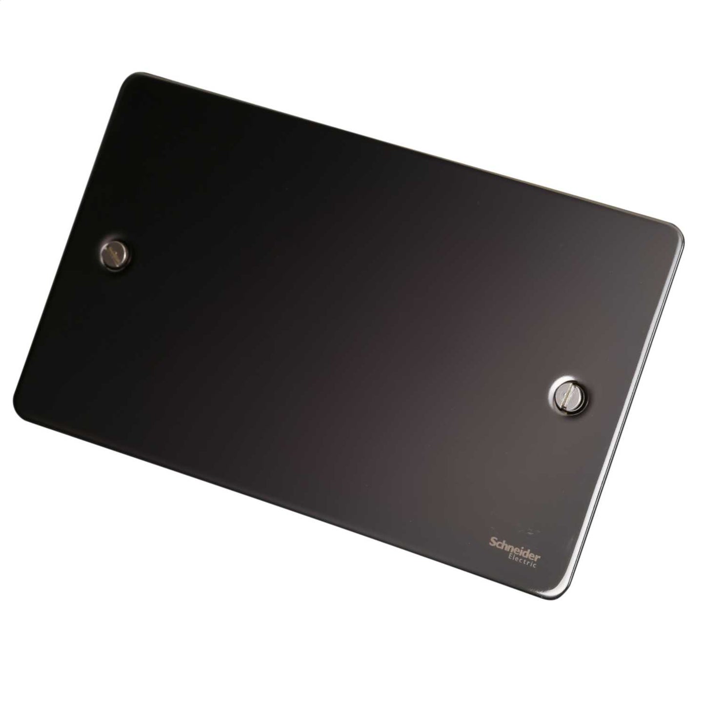 Schneider GET Ultimate Flat Plate 2 Gang Blank Plate Black Nickel