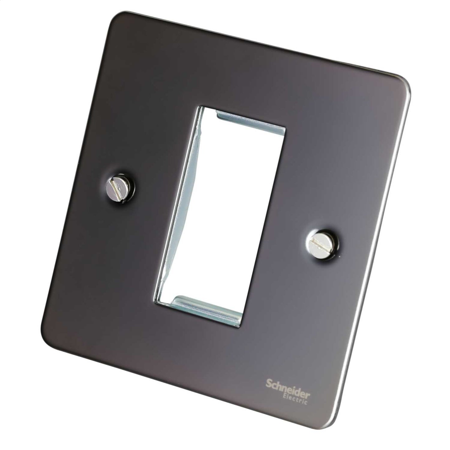 Schneider GET Ultimate Flat Plate 1 Gang 1 Module Face Plate Black Nickel