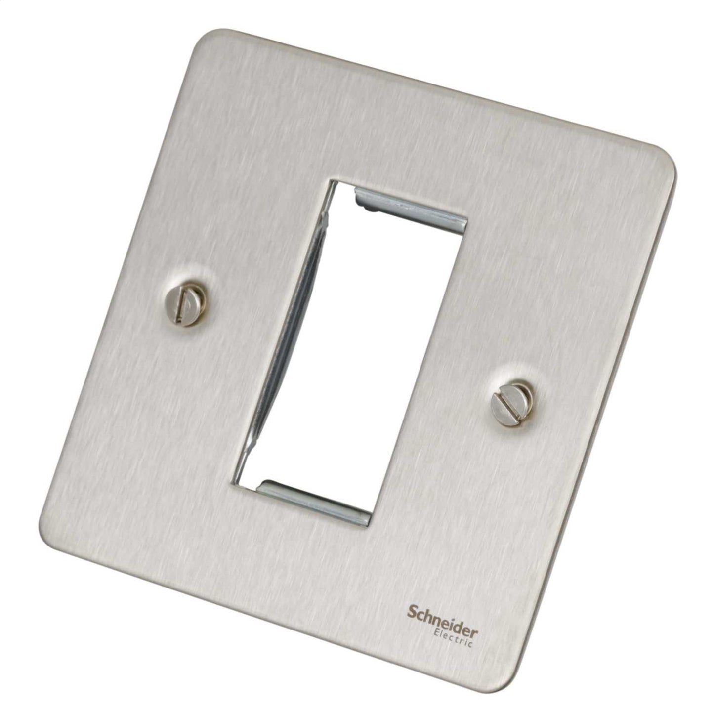 Schneider GET Ultimate Flat Plate 1 Gang 1 Module Face Plate Stainless Steel