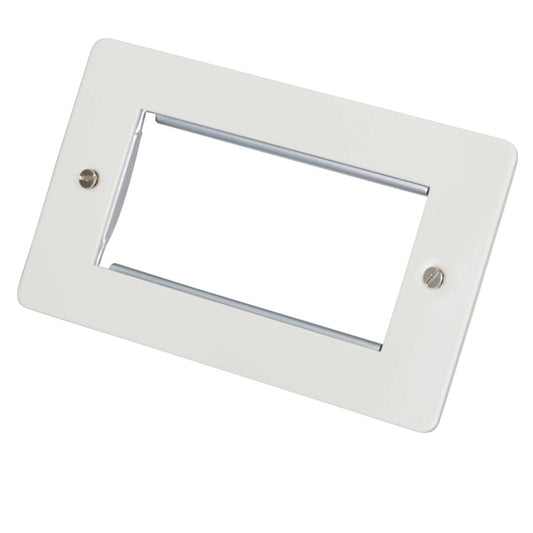 Schneider GET Ultimate 2 Gang 4 Module Face Plate Painted White