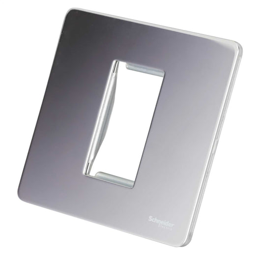 Schneider GET Ultimate 1 Gang 1 Module Screwless Face Plate Polished Chrome