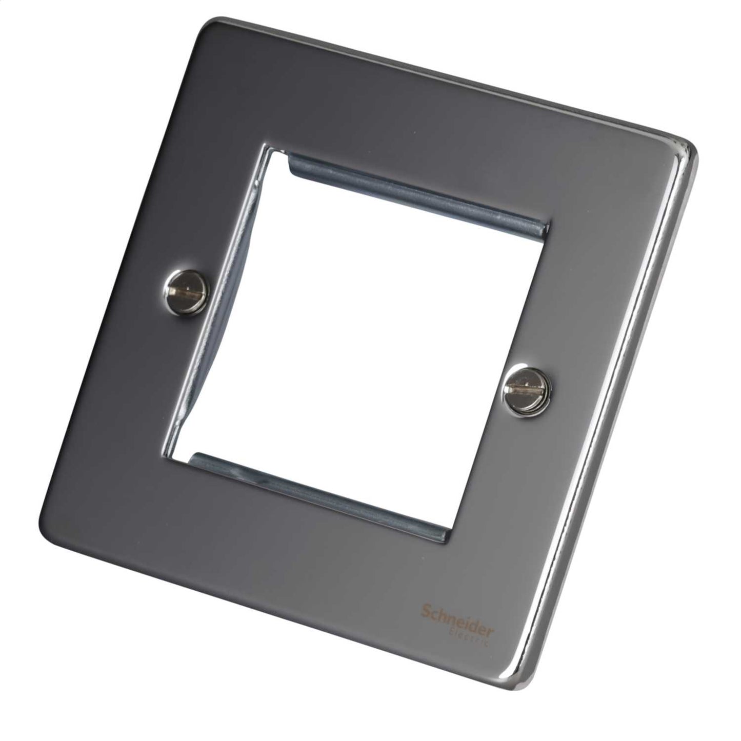 Schneider GET Ultimate 1 Gang 2 Module Face Plate Polished Chrome