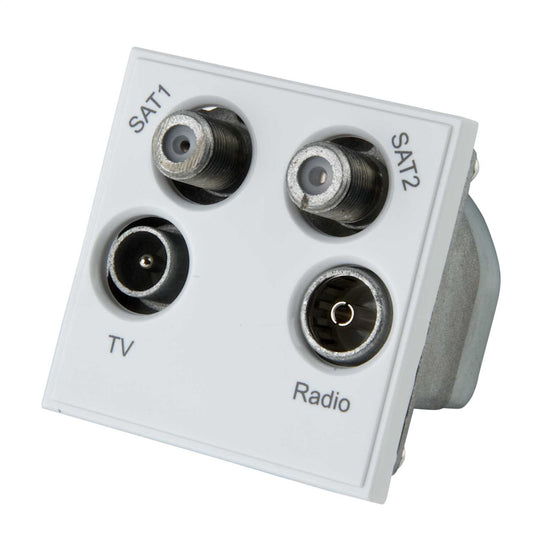 Schneider GET Ultimate TV/FM Sat 1/Sat 2 Quadplexer Euro Module White