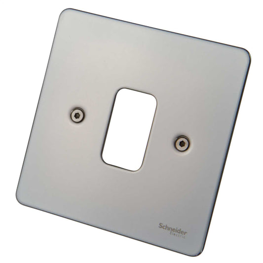 Schneider GET Ultimate 1 Gang Grid Front Plate Black Nickel