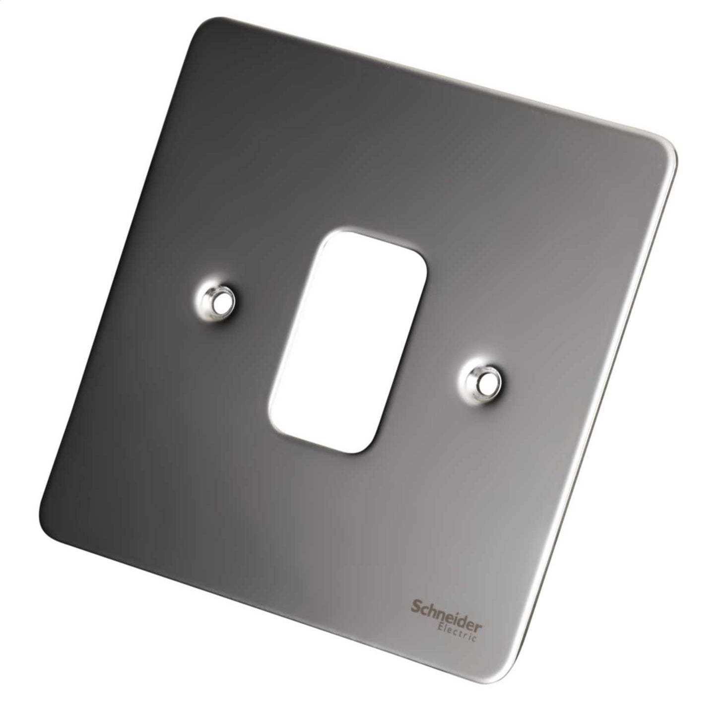 Schneider GET Ultimate Flat Plate 1 Gang Grid Front Plate Mirror Steel