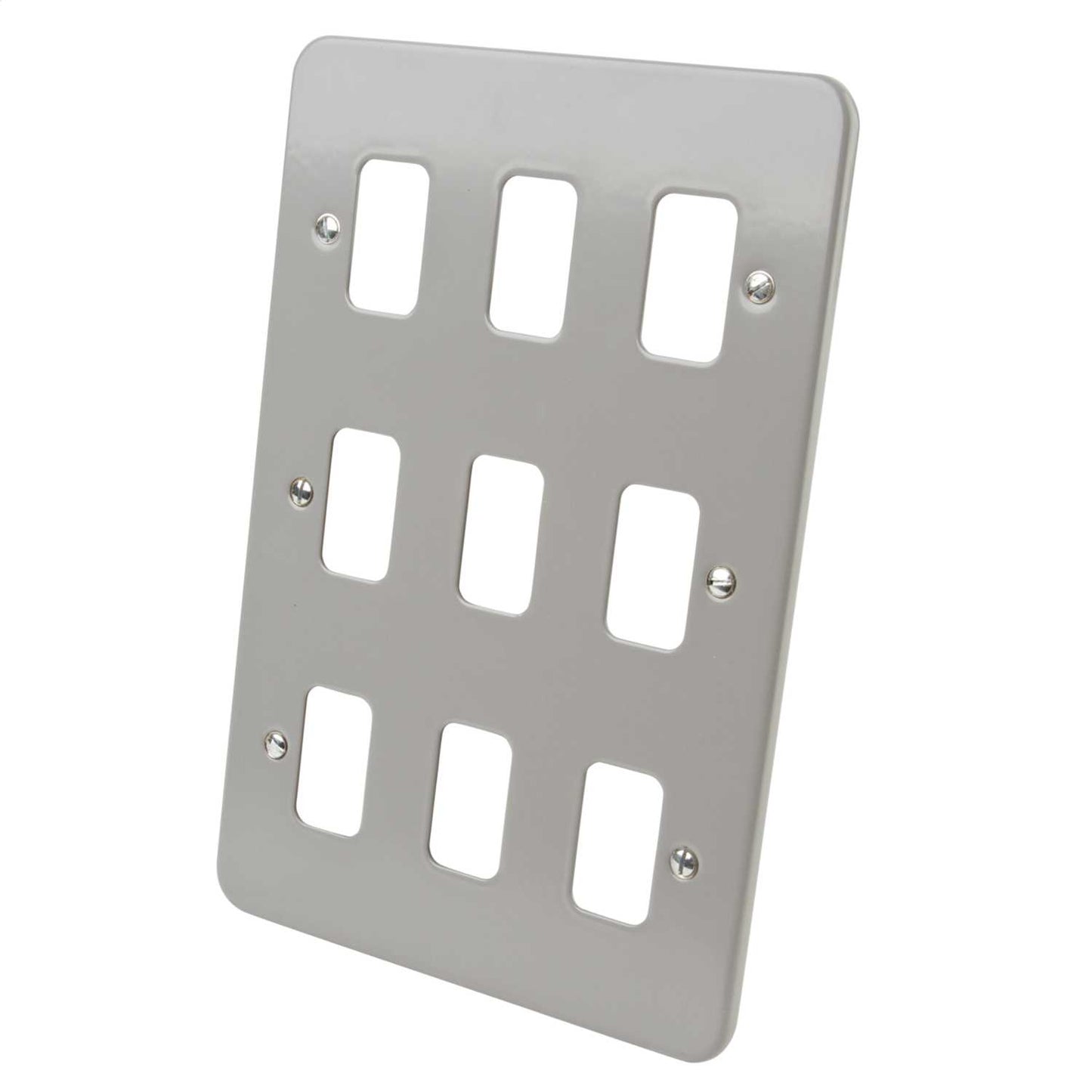Schneider GET Ultimate 9 Gang Grid Front Plate Metal Clad