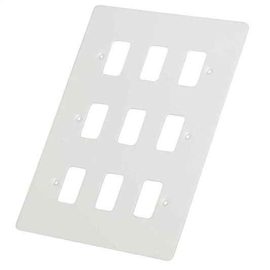 Schneider GET Ultimate 9 Gang Grid Front Plate Painted White