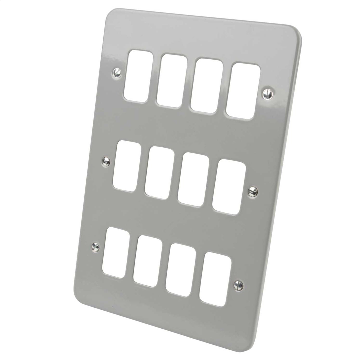 Schneider GET Ultimate 12 Gang Grid Front Plate Metal Clad
