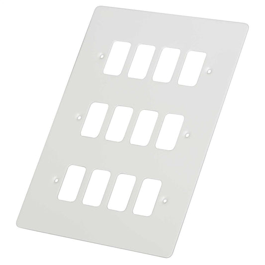 Schneider GET Ultimate 12 Gang Grid Front Plate Painted White