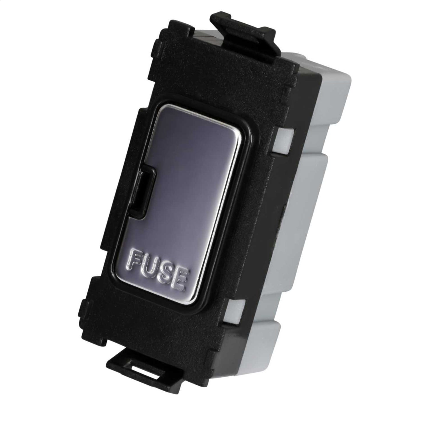 Schneider GET Ultimate 13A Grid Fuse Unit Mirror Steel Black Insert