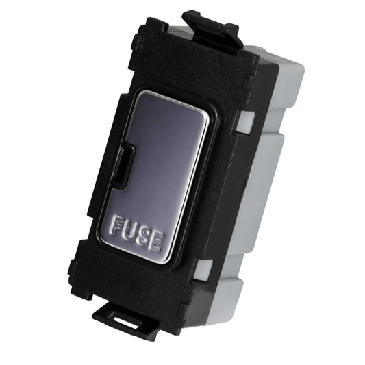 Schneider GET Ultimate 13A Grid Fuse Unit Mirror Steel Black Insert