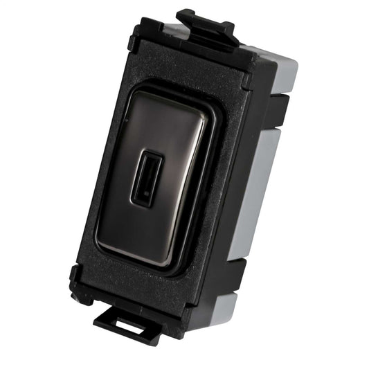 Schneider GET Ultimate 20A 2 Way Grid Key Switch Black Nickel Black Insert