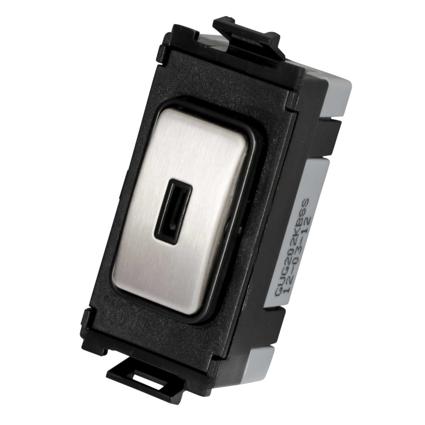 Schneider GET Ultimate 20A 2 Way Grid Key Switch Stainless Steel Black Insert