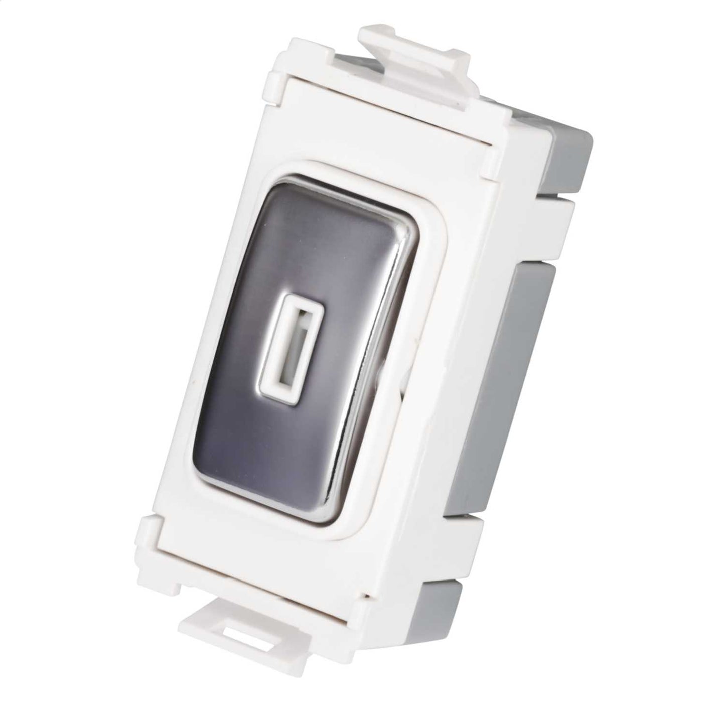 Schneider GET Ultimate 20A 2 Way Grid Key Switch Mirror Steel White Insert