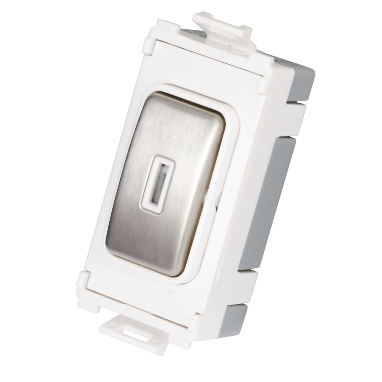Schneider GET Ultimate 20A 2 Way Grid Key Switch Stainless Steel White Insert